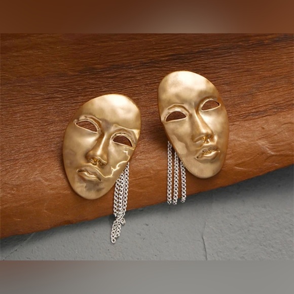 “Phantom of Opera” Gold Theatre Masquerade War Mask Sons of Harpy Tragedy Studs - Picture 13 of 16